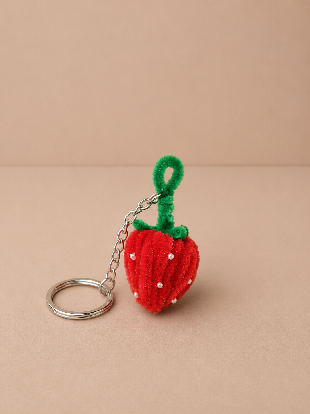 Mini Red Strawberry Keychain